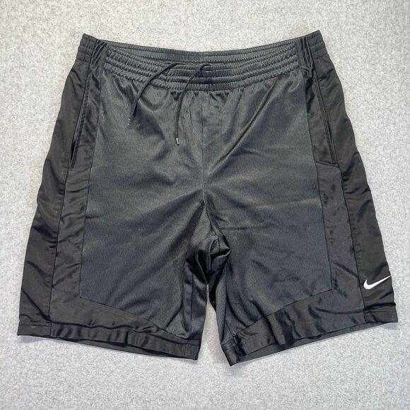 Nike Silver Tag Basketball Gym Shorts Men’s L Large Black Gray Vintage Y2K - Picture 1 of 16